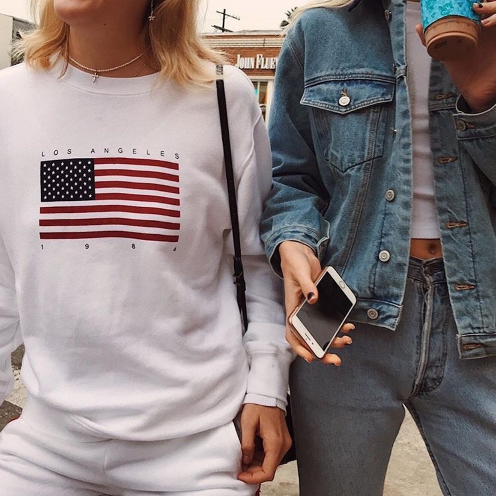 Brandy Melville flag Erica sweater